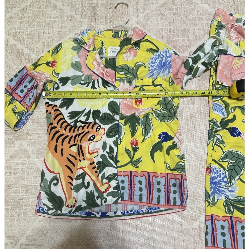 Anthropologie Pajama SET Lil Sire Tigresa Flannel Sleep PJS Womens Size S Cozy - Picture 12 of 16